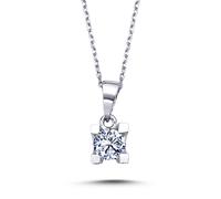 Halskette 0,30 Carat Diamant Anhänger 14 Karat Weißgold