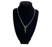 Halskette 0742BI, versilberte Kette mit Herz und vergoldetem Brezelherz 1 St