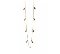 Halskette 1020G, lange vergoldete Kette mit Eichenblättern 1 St