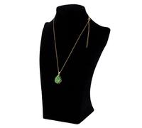 Halskette 45 cm vergoldete Kette mit Schutzengel in grünem Strass-Anhänger in Ei-Form
