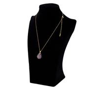 Halskette 45 cm vergoldete Kette mit Schutzengel in lila Strass-Anhänger in Ei-Form