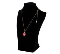 Halskette 45 cm vergoldete Kette mit Schutzengel in rotem Strass-Anhänger in Ei-Form