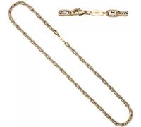Halskette 585 Gelbgold Weißgold bicolor 50 cm Goldkette Karabiner