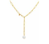 Halskette 925 Silber vergoldet flache Süßwasserzucht Perle 41185174356062