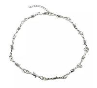 Halskette Anhänger Dornen Punk Stacheldraht Kette Halskette für Damen Herren Gothic Hip Hop Choker Halskette Geburtstag Hochzeit Weihnachts Geschenke für Frauen