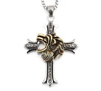 Halskette Anhänger Iran Löwe Kreuz Kette Halsketten Persische Kette Choker Halskette für Frauen Männer Schmuck Schmuck Geburtstagsgeschenke für Frauen Männer