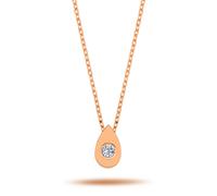 Halskette Anhänger kleiner Tropfen Solitär Brilliant Rotgold Rosegold
