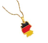 Halskette Anhänger Schmuck Deutschland Karte Flagge Anhänger Halskette für Frauen Mädchen Deutschland Schmuck Deutsch Weihnachten Geburtstag Geschenk