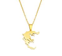 Halskette Anhänger Schmuck Griechenland-Karte mit Namen der Städte, Anhänger, Halsketten, Frauen, Männer, griechischer Schmuck, patriotisch Weihnachten Geburtstag Geschenk