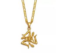 Halskette Anhänger Schmuck Sizilien Italien Städte Flagge Anhänger Halsketten Männer Frauen, Goldfarbe Italienischer Sicilia Schmuck Weihnachten Geburtstag Geschenk