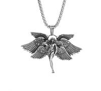 Halskette Anhänger Vintage Engel Göttin Anhänger Halskette Seraphim Lange Kette Männer Frauen Amulett Zubehör Punk Street Geschenke Schmuck Geburtstagsgeschenke für Frauen Männer