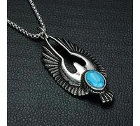 Halskette Anhänger Vintage Mythologisches Tier Phönix Vogel Adler Weißer Stein Anhänger Herren Halskette Trend Street Party Schmuck Accessoires Schmuck Geburtstagsgeschenke für Frauen Männer