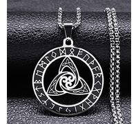 Halskette Anhänger Wikinger Nordische Rune Dreizack Kette Halskette Dreifaltigkeitsknoten Halskette Schmuck Halskette Schmuck Geburtstagsgeschenke für Frauen Männer