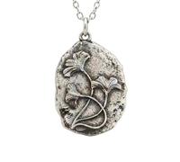 Halskette aus 925er Sterlingsilber mit Seelilienfossil. Klein |LK_NLC_03104 | Anhänger mit antiken Meerestieren rustikalem Seelilien-Charm Stachelhäutern Naturforscher-Geschenk (457 cm)