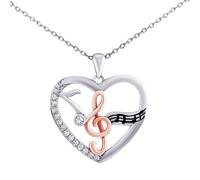 Halskette aus Silber 925 Amadeus mit Musikmotiven mit Brilliance Zirconia