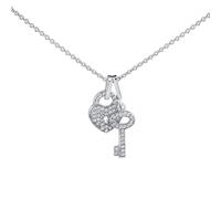 Halskette aus Silber 925 Mercie mit Herz Schloss und Schlüssel mit Brilliance Zirconia