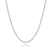 Halskette aus Sterlingsilber, Diamantschliff, 1 mm, 2 mm, 3 mm, 4 mm, 5 mm, 6 mm, 7,5 mm, geflochtene Kordelkette, 925er-Sterlingsilber-Halskette, 22 Inch L x 3 mm W, Metall