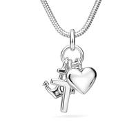Halskette Aus Sterlingsilber Mit Anhänger Glaube Liebe Hoffnung Verstellbar