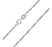 SILVEGO Damen Halskette aus 14 Karat 585 Weißgold Singapurkette Breite 1,4 mm