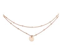 Elli Collier »Choker Layer Plättchen Kugelkette 925 Silber«, Rosegold