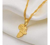 Halskette Damen - (1,3 Cm) Mini-Afrika-Karte-Anhänger-Halskette, Für Frauen, Mädchen, Schmuck, Klein, Afrikanisch, Trendiges Ethnisches Geschenk, Personalisierte Alltagshalsketten, Verstellbare Ke