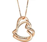 Halskette Damen 925 Silber Geschenk Rosegold Doppelte Herz