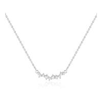 Halskette Damen Gold Silber 925 Zirkonia Verstellbar Stapelbar Geschenk | ALEXCRAFT Halskette Damen Gold Silber 925 Zirkonia Diamant Anhänger Stern Solitär Glänzend Stilvoll Kette Schmuck Frauen