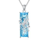 Halskette Damen Kolibri 925 Sterling Silber Bar Kristall Kolibri Anhänger Schmuck Geschenke für Damen Frauen Mädchen Mama Kolibris Liebhaber