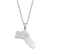Halskette Damen - Kurdistan-Anhänger-Halsketten, Kurdischer Schmuck, Verstellbare Kette, Modische Hiphop-Einzigartige Accessoires, Personalisierte Halskette Für Den Alltag, Silber, 45 Cm Oder 17,7