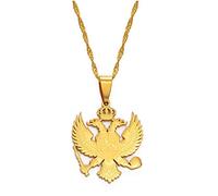 Halskette Damen - Montenegro Anhänger Halsketten, Frauen Mädchen Montenegro Adler Schmuck Montenegrinisch, Verstellbare Kette, Mode Hiphop Einzigartige Accessoires, Ethnische Personalisierte Halske
