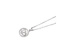 Halskette Damen Silber,Sternzeichen S925 Sterling Silber Halskette Elegante Damen Halskette Sternbild Sternzeichen Muster Anhänger Halskette Geschenk Schmuck Für Mädchen Geburtstagsgeschenk,Fische