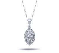 Halskette Diamanten Anhänger Auge Brillant-Schliff Weißgold