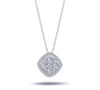 Halskette Diamanten Anhänger groß Brillant-Schliff Weißgold