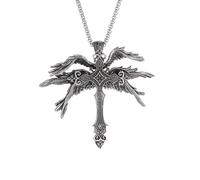 Halskette Gothic Halskette Kette Vintage Heiliger Engel Sechs geflügeltes Kreuz Anhänger Halskette Personalisierte Männer Punk Trend Amulett Schmuck Geschenk beste Freundin Geschenke Freundschaft