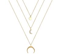 Elli Halskette Halbmond Layer Kristalle Silber Home & Lifestyle Kette Produkte (1.0 st)