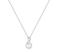 Elli PREMIUM Halskette Infinity Süßwasserzuchtperle 925 Silber, weiß Weiß