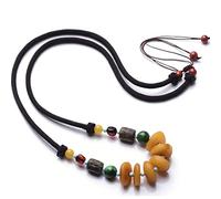 Halskette, Jade-Halskette Feng Shui Bernstein-Halskette mit authentischem Jade-Chakra-Kristall - Glücksbringer for Schutz vor bösen Geistern Inspirierendes Geschenk for Frauen und Männer Anhänger