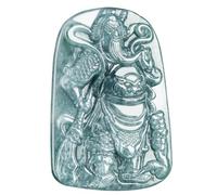 Halskette, Jade-Halskette Feng Shui Blauer Jade-Halsketten-Anhänger for Frauen, echter Yoga-Jadeit, blaues Wasser, Guan Gong Wu Zai Shen