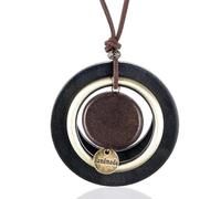 Halskette Ketten Schmuck Herren Frauen Anhänger Necklace Ring Ringe Damen Bijouterie Herren Vintage Halsbänder Halskette Koreanischen Modeschmuck Holzanhänger Handgemacht Lange Halskette F