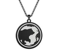 Halskette Ketten Schmuck Herren Frauen Anhänger Necklacebär Anhänger Halskette Eisbär Retro Party Gothic Punk Schwarz
