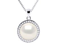 Halskette - Knopf aus echten Süßwasser-Zuchtperlen, 10-11 mm Einheitsgröße