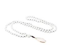 Halskette Mit 108 Mala-Perlen Für Damen Und Herren, Handgefertigt, Natürliche Edelstein-Wickelkette Mit Tropfenanhänger, Gebet, Spirituelle Meditation, Schmuck, Geschenke, Mattierter Weißer Stei