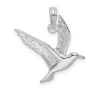 Halskette mit Anhänger aus 925er Sterlingsilber, rhodiniert, poliert, fliegende Möwe, Geschenk für Mutter, One Size, Metall Silber Aus Metall Rhodium Silberfarben, Kein Edelstein