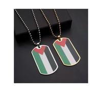 Halskette mit Anhänger aus Edelstahl mit der Flagge von Palästina für Männer und Frauen, Schmuckzubehör