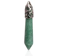 Halskette mit Anhänger aus grüner Jade, 45,7 cm, Modeschmuck (grün/10 x 50 mm)