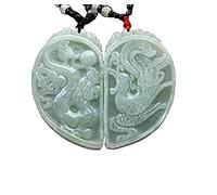 Halskette mit Anhänger aus natürlicher grüner Jade, 30 x 40 mm