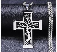 Halskette mit Anhänger Baum des Lebens Kreuzkette Halskette für Damen goldfarben Halskette Schmuck während des Schmucks Geburtstagsgeschenke für Frauen und Männer