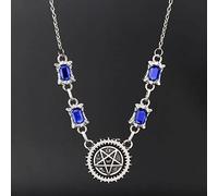 Halskette mit Anhänger Cartoon-Schmuck Black Butler Blaue Kristalle Halskette für Damen Accessoires Elegante Anhänger Halsketten Schmuck Geburtstagsgeschenke für Damen und Herren