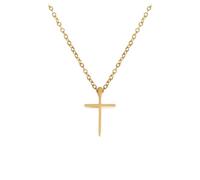 Halskette mit Anhänger Kreuz, Goldauflage