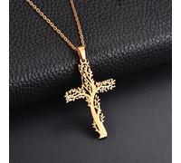 Halskette mit Anhänger Lebensbaum Kreuz Halskette für Damen und Herren Kettenanhänger Geschenke mit Kette modisch Party Hochzeit edler Schmuck Schmuck Geburtstagsgeschenke für Damen und Herren